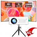  Faltopu Mini Bluetooth Projector with Tripod, 9500LM Full HD 1080P Portable Home Theater Projector ,Support 250"Display