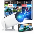 GCZ Projector with WiFi and Bluetooth, Android 12.0 Smart Projector, Support 1080P Movie Projector, 120" Projector Screen Included