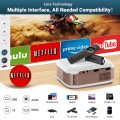 Mini Projector with Bluetooth 5.1, Support 1080P, Two-way Bluetooth for Outdoor Portable Movie Projector